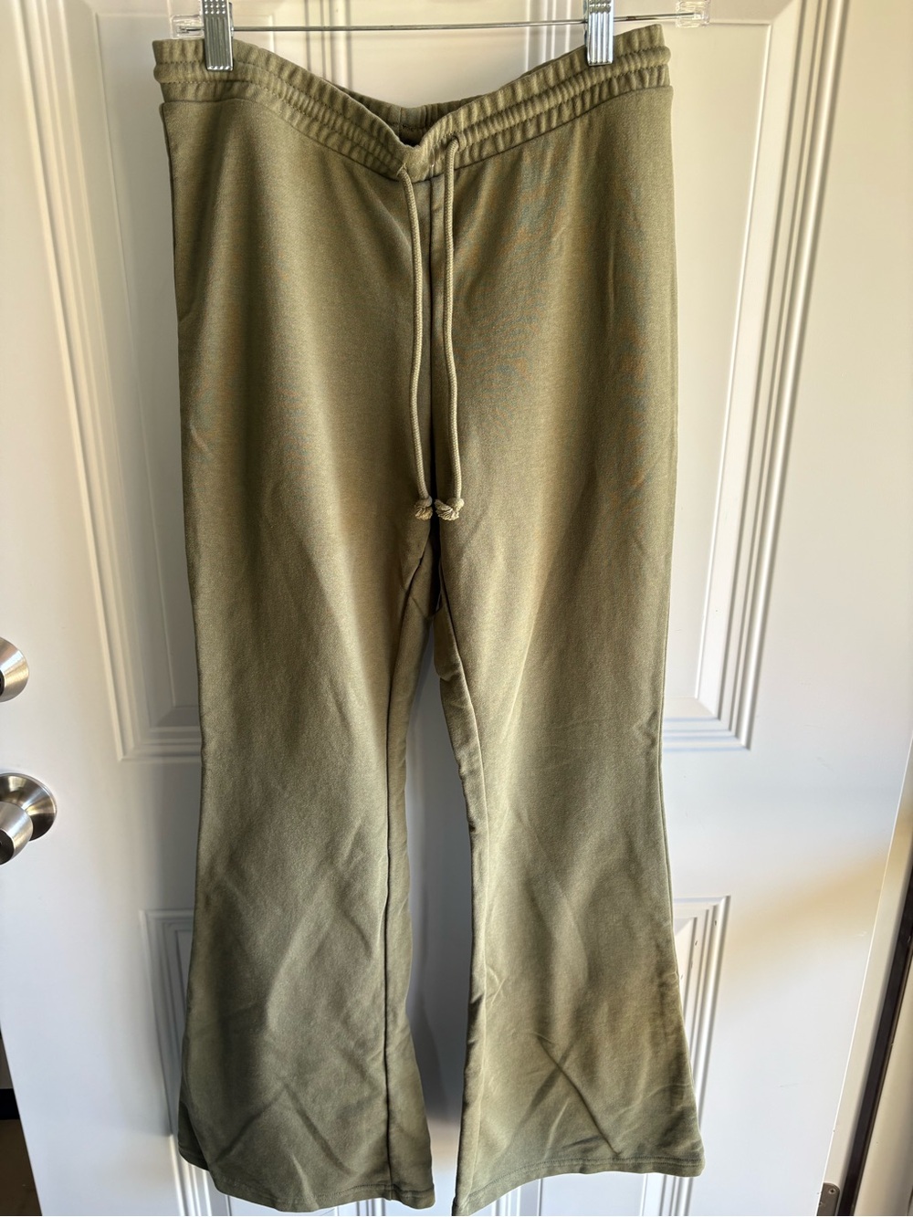 H&M Olive Green Drawstring Flared Track Pants